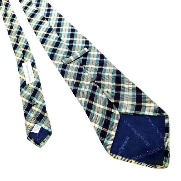 Banana Republic‎ Multi Colored Silk Tie Woven Wide Regimental Stripes - Picture 3 of 5